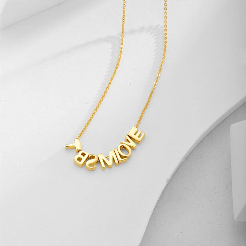 eManco Personalized Ladies Chain DIY Stainless Steel Alphanumeric Necklace Customized Fashion Jewelry Factory direct sale