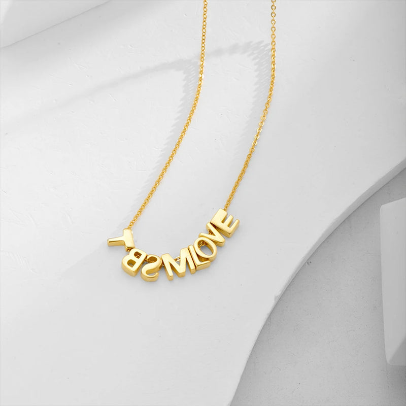 eManco Personalized Ladies Chain DIY Stainless Steel Alphanumeric Necklace Customized Fashion Jewelry Factory direct sale